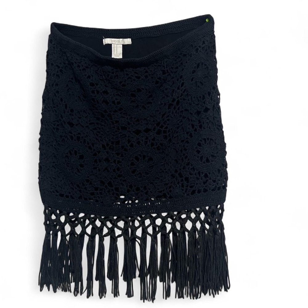Forever 21 Black Textured Skirt